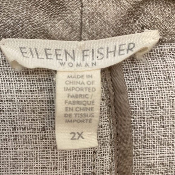 Eileen Fisher Woman Brown Linen Jacket Size 2X - Picture 5 of 17